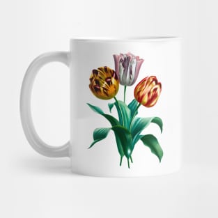 Colorful Vintage Watercolor Tulip Flowers Bouquet Mug